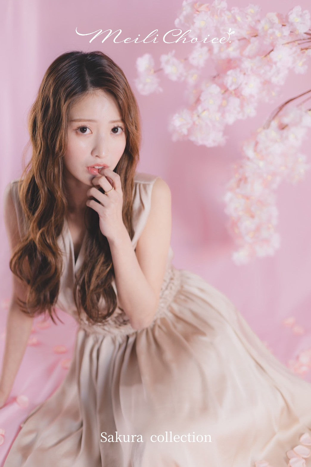 Shearling satin flare dress【Sakura】