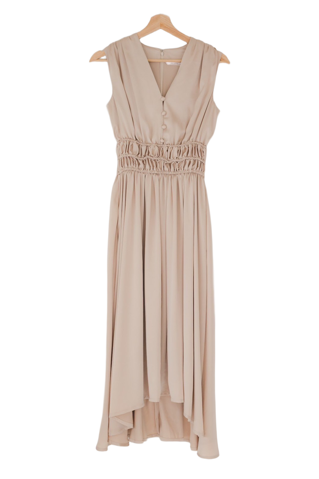 Shearling satin flare dress【Sakura】